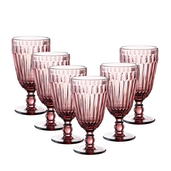 Jogo de 6 Taças em Vidro 330ml - Modelo Bretagne Cor Roxo