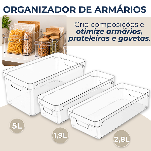 Organizador de Armário Multiuso Clear Ou