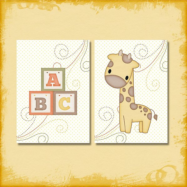 Kit Placa Decorativa - Girafinha Baby
