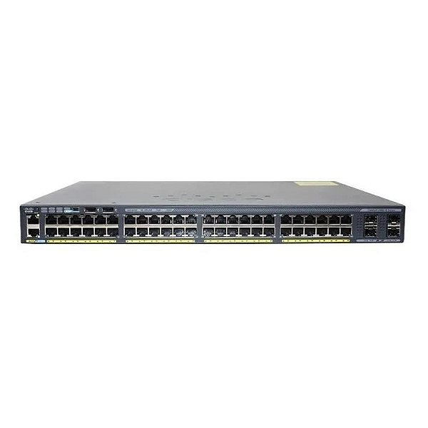 Switch Cisco 2960X-48Lps-L - 48x 1 Gbps PoE+ e 4x SFP - Seminovo