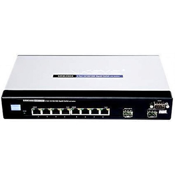 Switch Linksys Srw2008 - 8x 1Gbps + 2 SFP - Seminovo