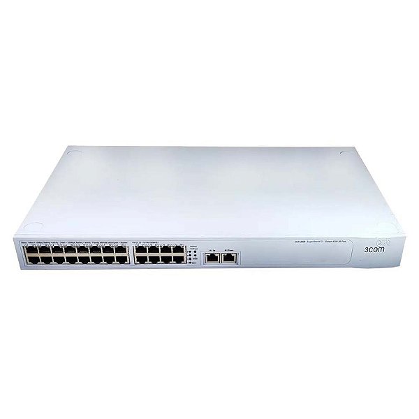 Switch 3com 4200 - 24x Portas 10/100Mbps - 2x Portas Gigabit - Seminovo