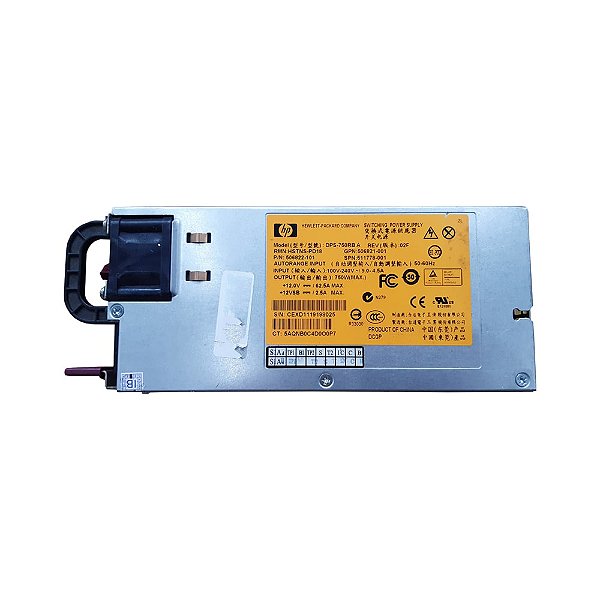 Fonte HP 750w DPS-750RB A para DL380 ML150 ML350 G6 G7 G8 (506822-101) - Seminovo