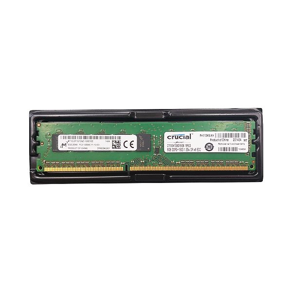Memória RAM Micron Crucial 8GB DDR3L PC3L-12800E 1600MHz ECC Server - Seminvo
