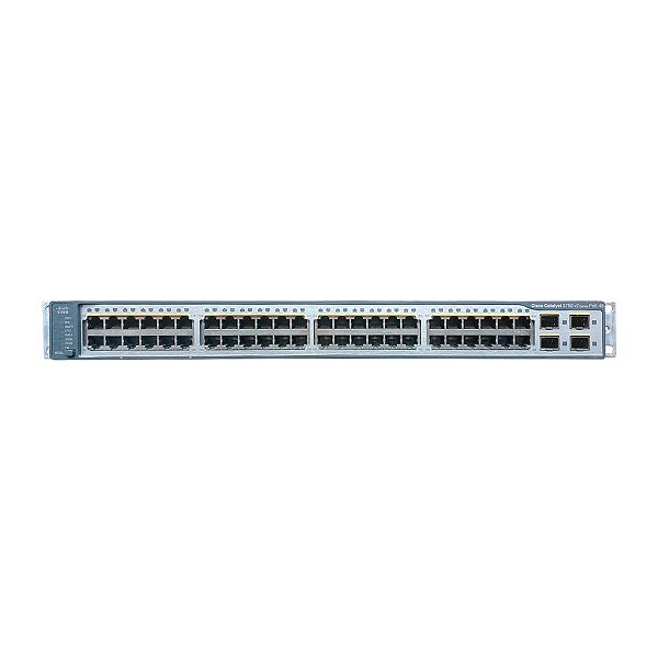 Switch Cisco Catalyst 3750 V2 Series PoE - 48x 10/100 PoE + 4x SFP - Seminovo