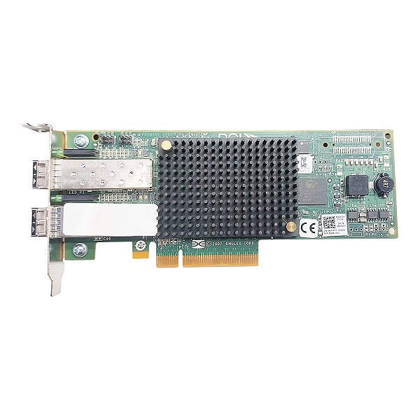 Adaptador Emulex LPe12002-E Fibre Channel Host Bus HBA 2-Port 8Gb/s PCI-Express (0R7WP7) - Seminovo