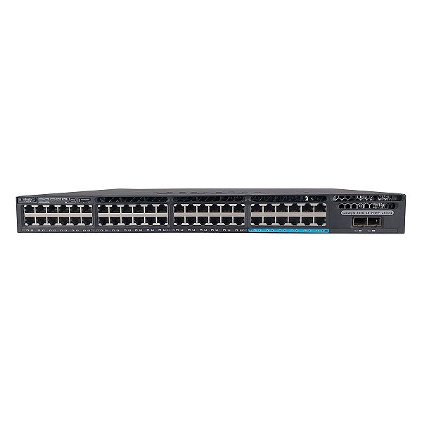 Switch Cisco Catalyst 3650 48x PoE+ (12 Multigigabit) 2x10G SFP+ (WS-C3650-12X48FD-L) - Seminovo