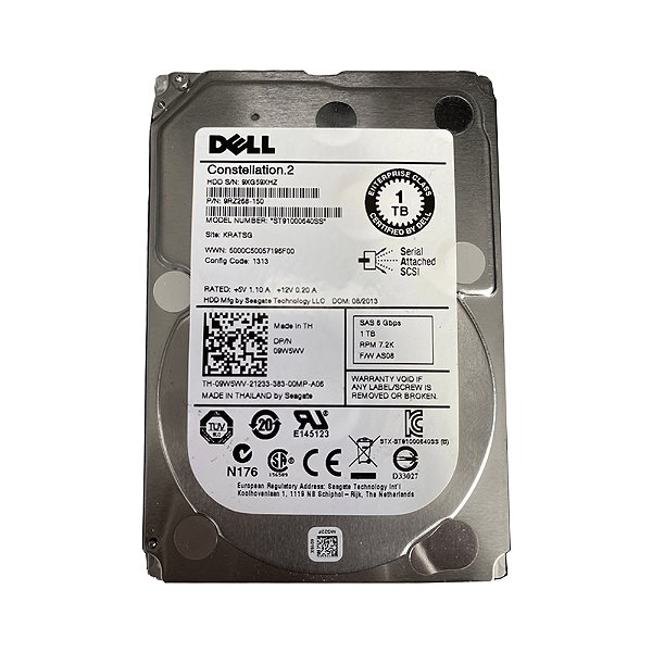 HD Seagate Constellation.2 1Tb SAS 6Gb/s 7.2K RPM 2.5" ST91000640SS (09W5WV) - Seminovo