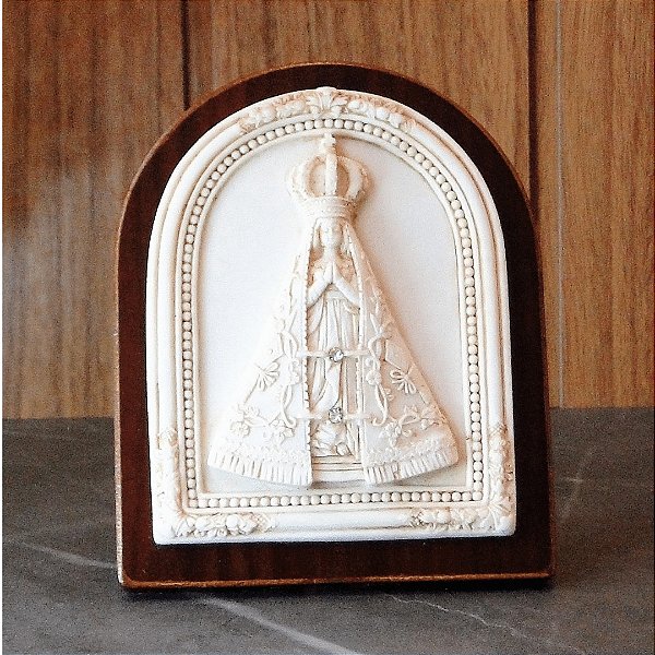 Adorno Altar De Nossa Senhora Aparecida Resina Envelhecida E Madeira Arte Relic Rio