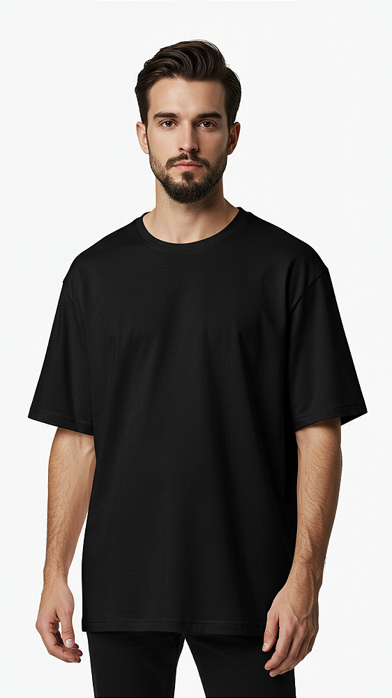 CAMISA PRETA BÁSICA OVERSIZED - UNDER CREW