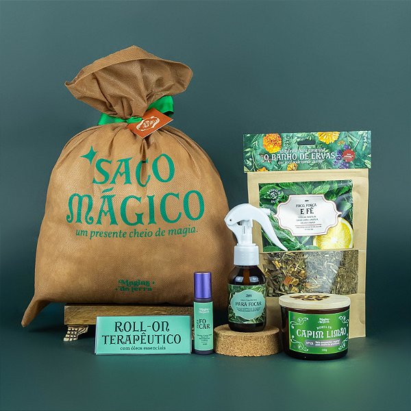 Kit Presente Foco e Disposição (Banho, Rollon, Spray, Vela)