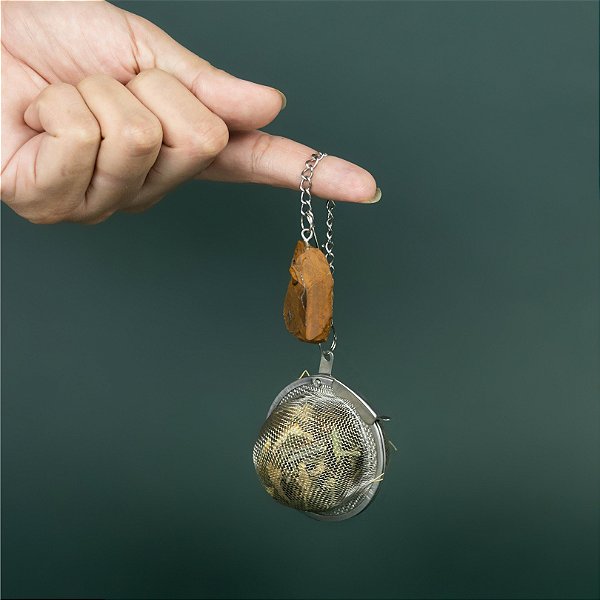 Infusor de Chá com Cristal Olho de Tigre