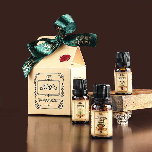 Kit 3 Óleos essenciais Na Caixinha (Lavanda, Capim-Limão e Laranja-Doce)