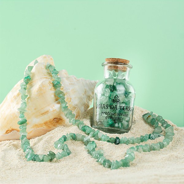 Colar Longo Quartzo Verde Na Garrafa (Cura e Bem estar)