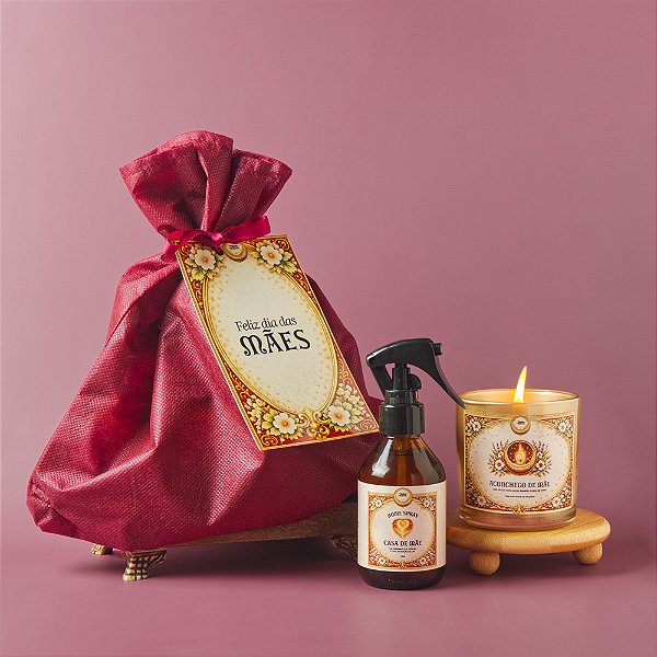 Kit Mãe Aconchego Vela Aromática e Home Spray (Presente dia das Mães)