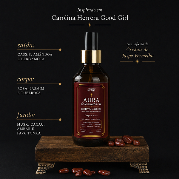 Body Splash Aura de Sensualidade Com Cristais 200ml
