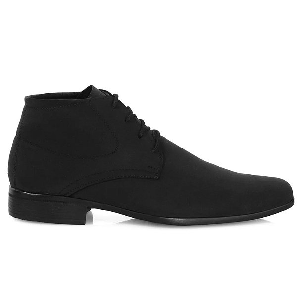 Bota Social Masculina Nobuck Preta SLZ