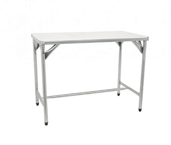 Mesa com pés de inox 304 e tampo em Polietileno de 120x65x90cm