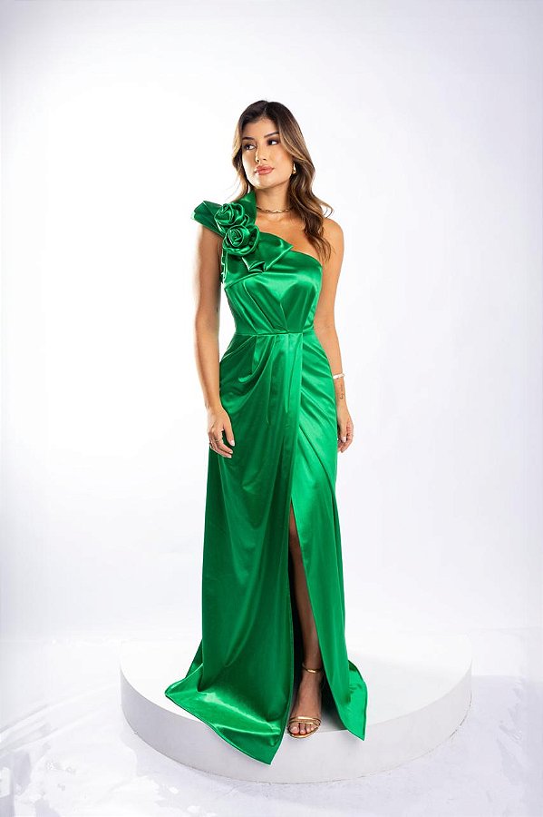 Vestido Trinidad verde bandeira