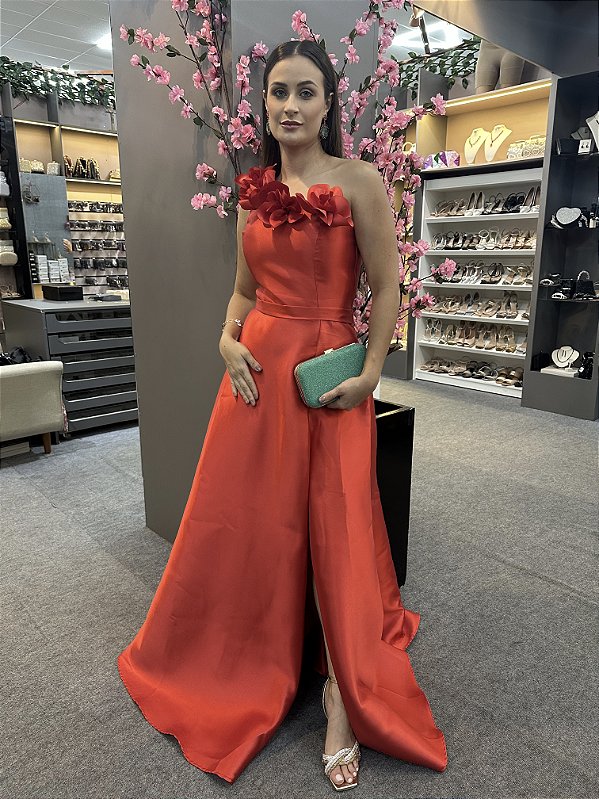 Vestido Alexis vermelho + Clutch Brinde