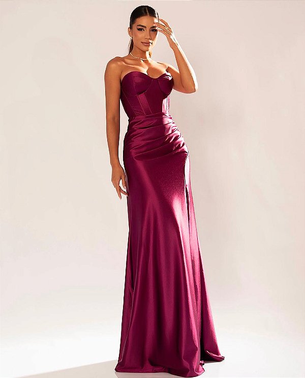 Vestido Raya fúcsia + Clutch Brinde