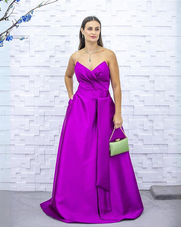 Vestido Seul rosa fúcsia