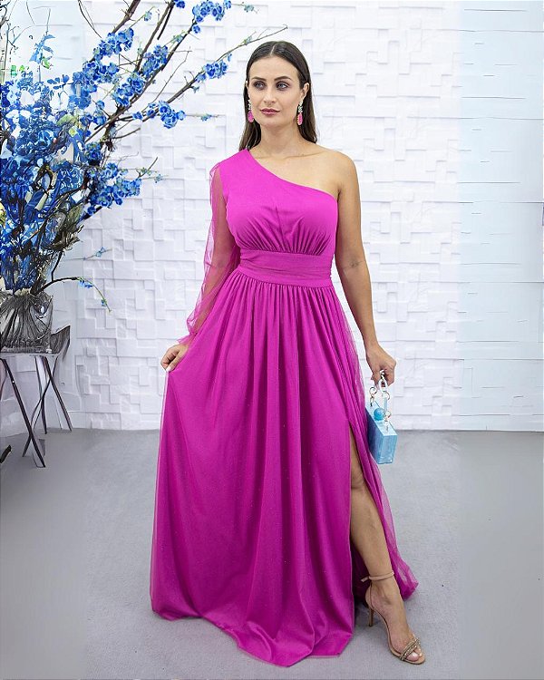 Vestido Zulia rosa fúcsia