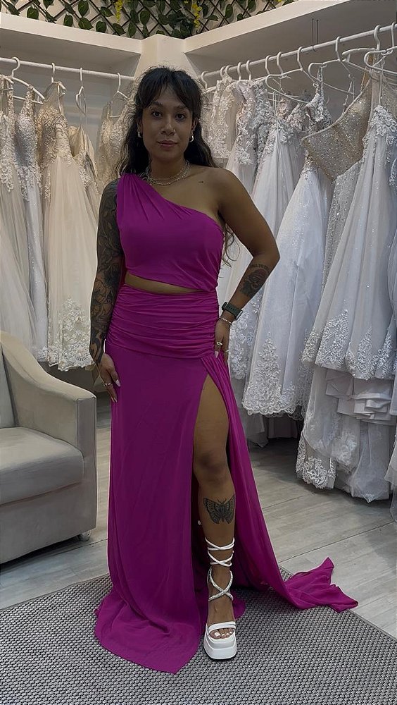 Vestido Dafne rosa fúcsia