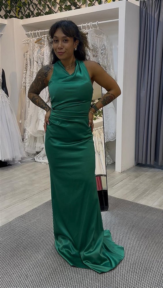 Vestido Delilah verde bandeira