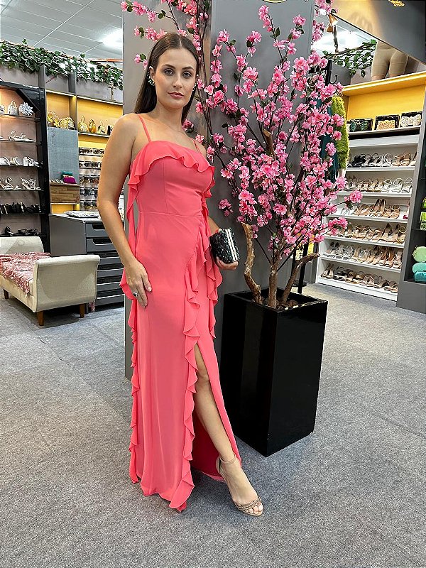 Vestido Flora coral
