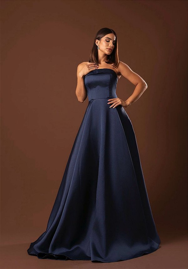 Vestido Maya azul marinho