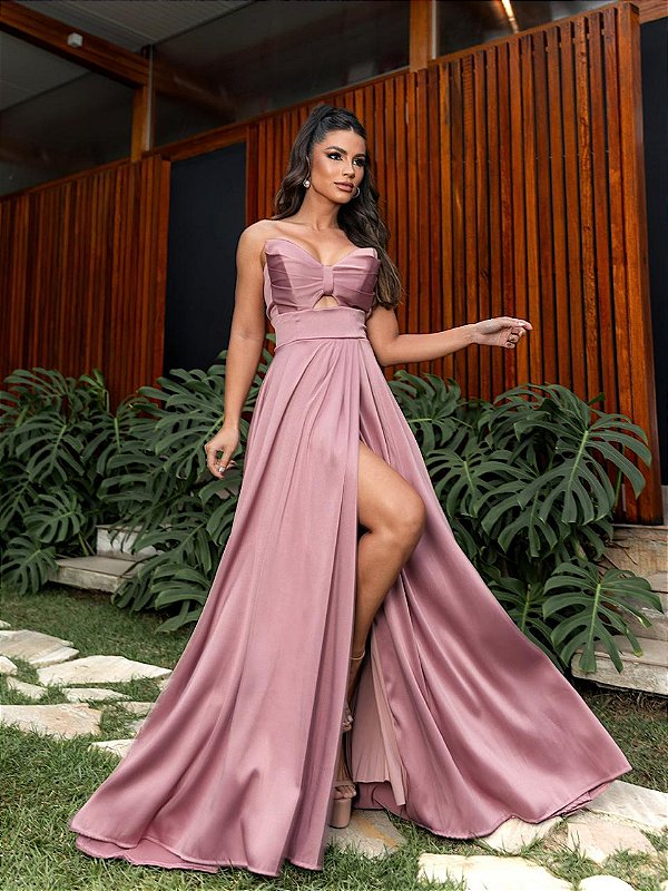 Vestido Suécia rose + Clutch brinde