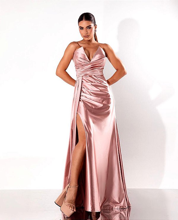 Vestido Amélia rose + Clutch Brinde
