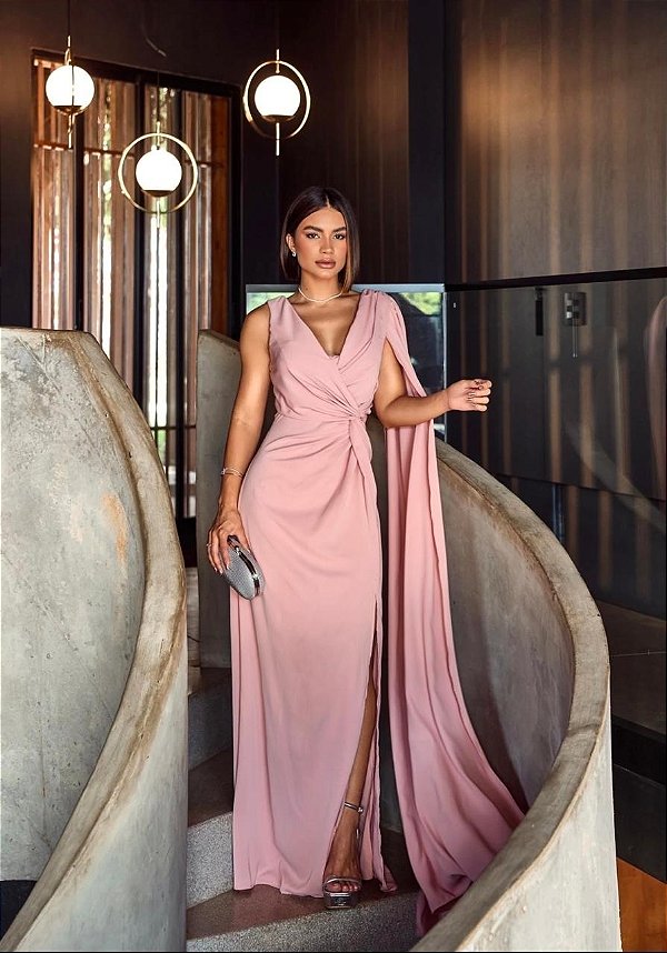 Vestido Lucya rose + Clutch Brinde