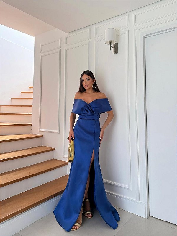 Vestido Caroline azul royal + Clutch Brinde