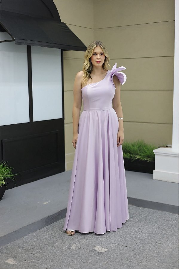 Vestido Gênova Lilás + Clutch Brinde