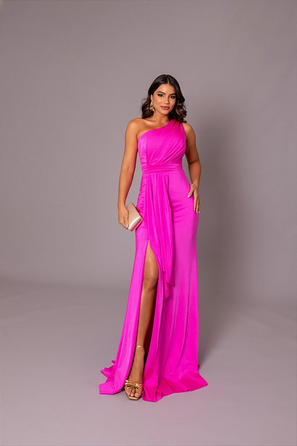 Vestido  Cancún Pink + Clutch Brinde