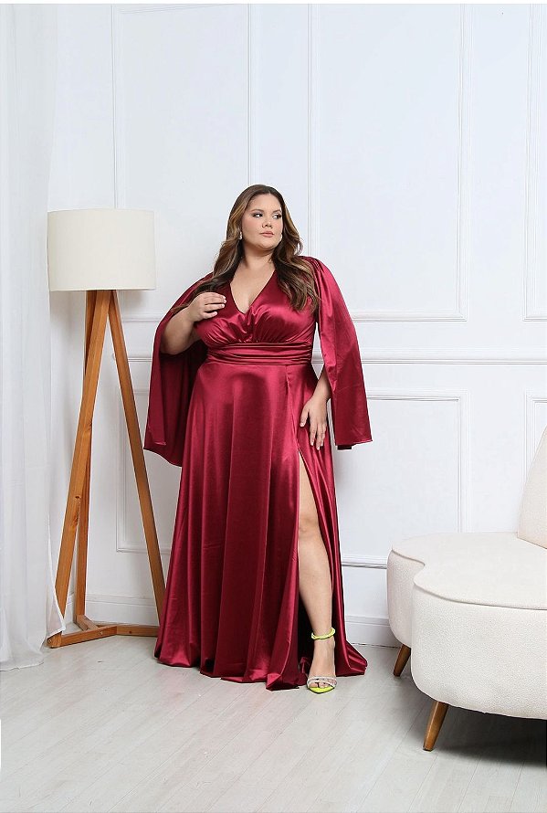 Vestido Isely Marsala + Clutch Brinde