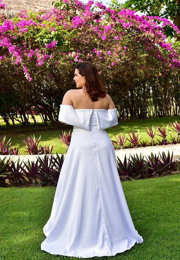 Vestido Isolde Branco + Clutch Brinde