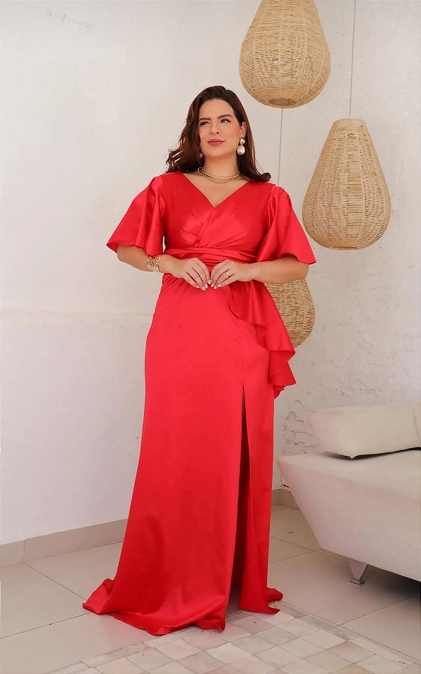 Vestido Lummê Vermelho + Clutch Brinde