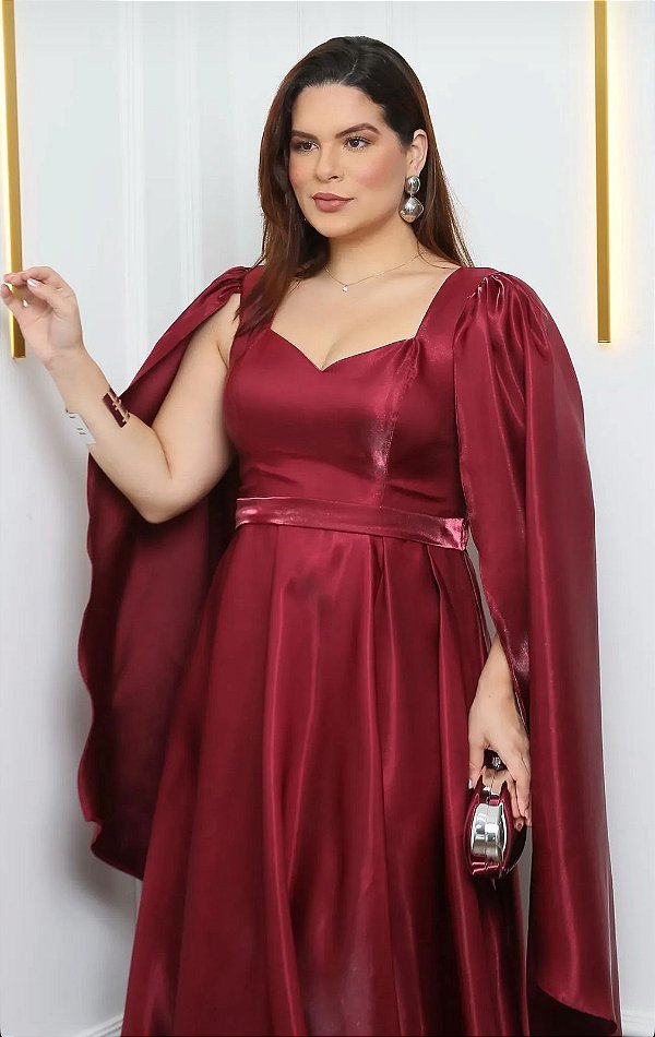 Vestido Dile Marsala + Clutch Brinde