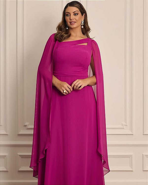 Vestido Anuska fucsia + Clutch brinde