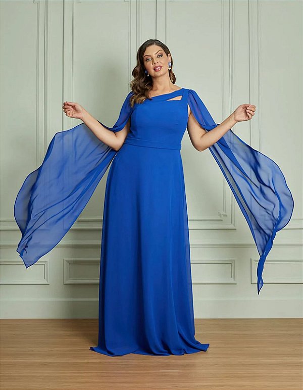 Vestido Anuska azul royal + Clutch brinde