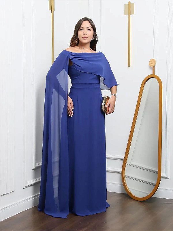 Vestido Sadie azul royal + Clutch brinde