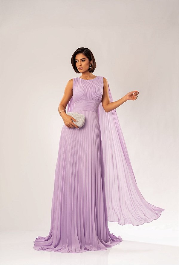Vestido Juliete lilás + Clutch Brinde