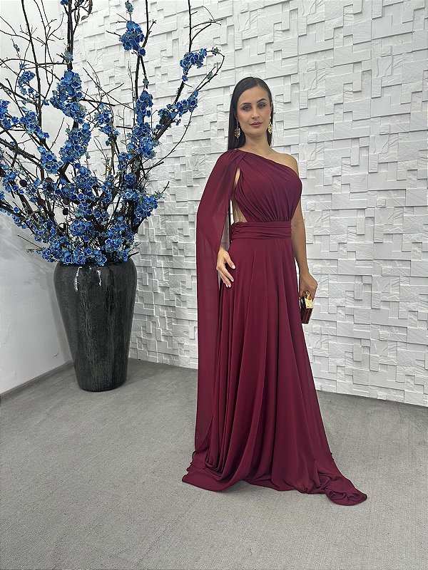 Vestido Alanis marsala + Clutch Brinde