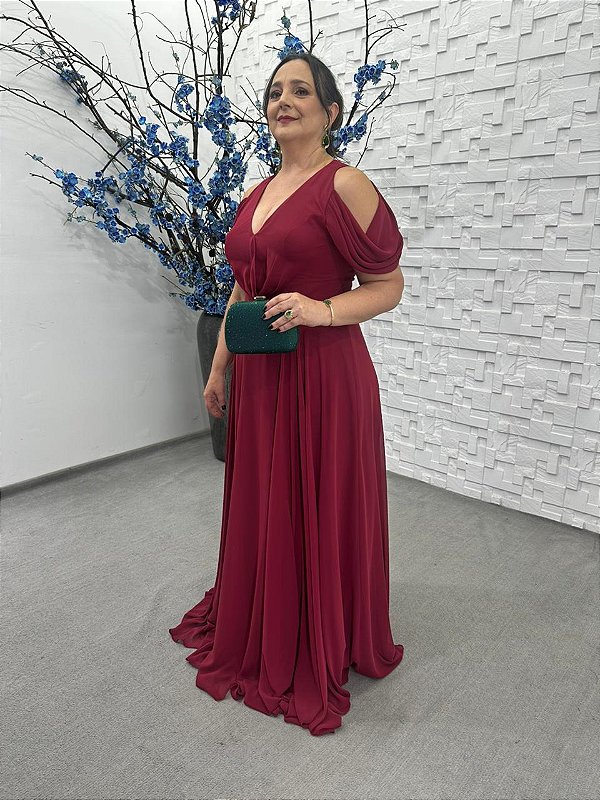 Vestido Bel marsala + Clutch Brinde