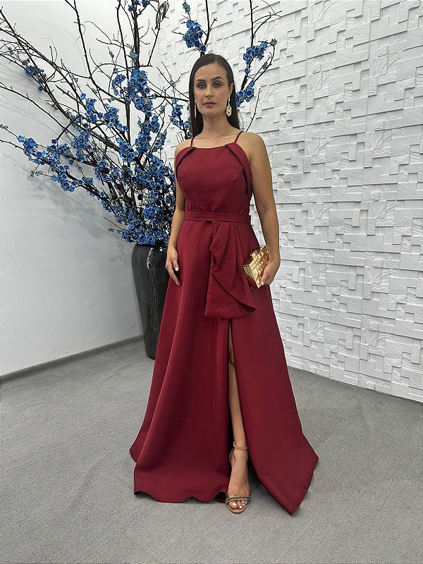 Vestido Viena marsala + Clutch Brinde