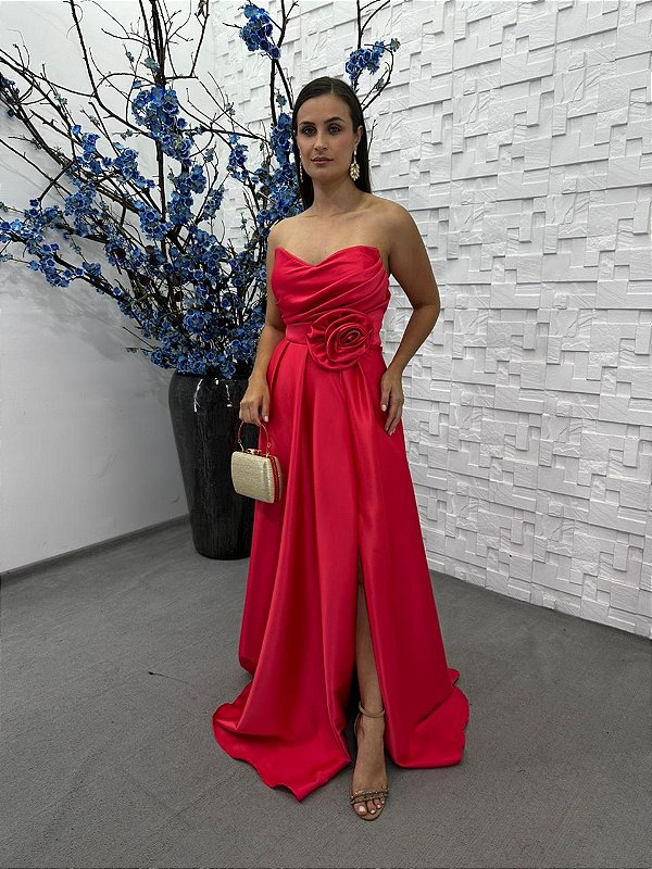 Vestido Kansas City coral + Clutch Brinde