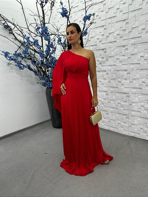 Vestido Bangladesh vermelho + Clutch Brinde